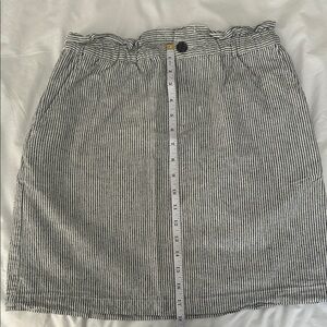 J. Crew Black and White Striped Mini Skirt